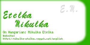 etelka mikulka business card